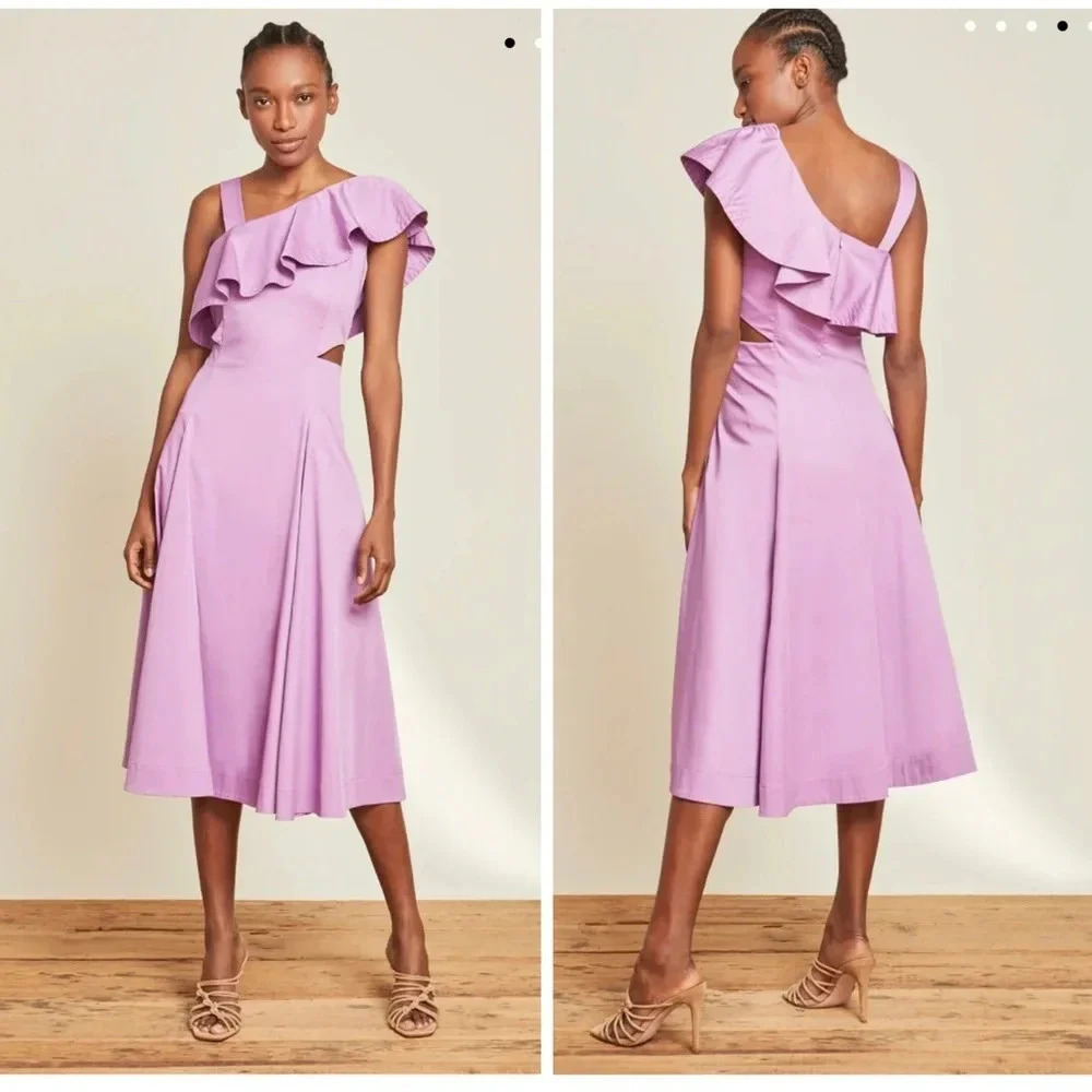 NWT Veronica Beard Beilla Asymmetrical Dress - Ruffles Summer Sheath Spring